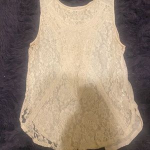 Cream lace tank